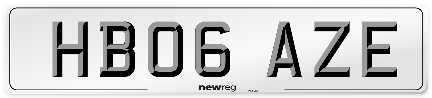HB06 AZE Number Plate from New Reg